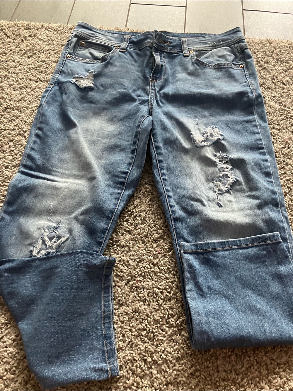 Women’s Distressed Blue Denim Jeans